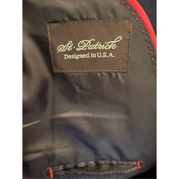 St. Patrick Single Button Tuxedo Jacket Sz. S Floral Design Vented - Picture 10 of 13